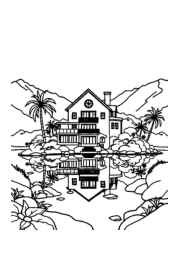 Lake Houses Coloring Book 5F97579B (12 Coloring Pages)