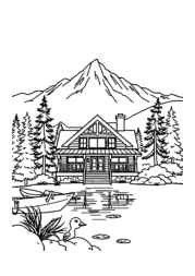 Lake Houses Coloring Book 5F97579B (12 Coloring Pages)