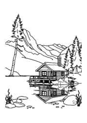 Lake Houses Coloring Book 5F97579B (12 Coloring Pages)