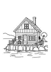 Lake Houses Coloring Book 5F97579B (12 Coloring Pages)