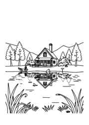 Lake Houses Coloring Book 5F97579B (12 Coloring Pages)