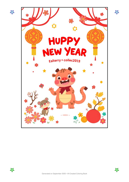 Lunar New Year Coloring Book EAAEB9D7 (12 Coloring Pages)
