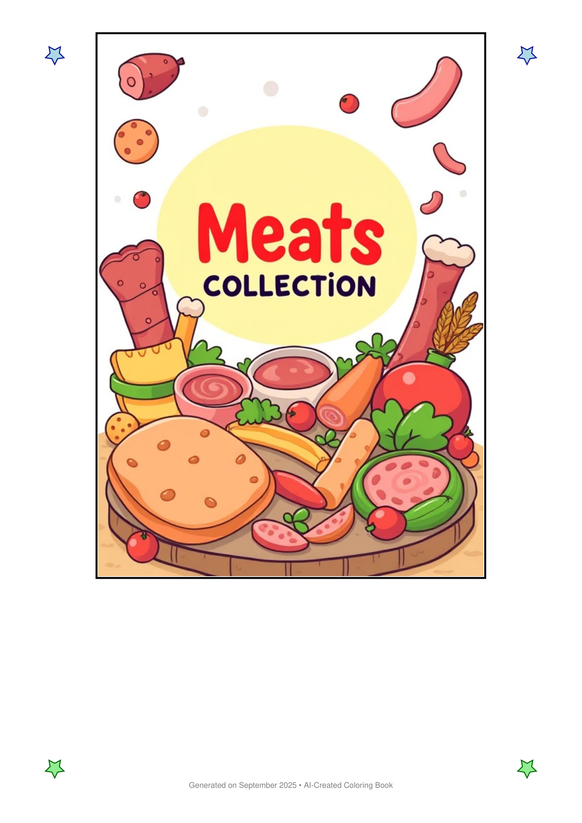 Meats Coloring Book 7E6643FE (12 Coloring Pages)