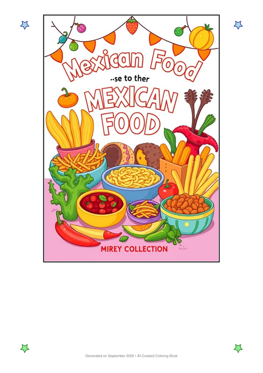 Mexican Food Coloring Book BE009DAB (12 Coloring Pages)