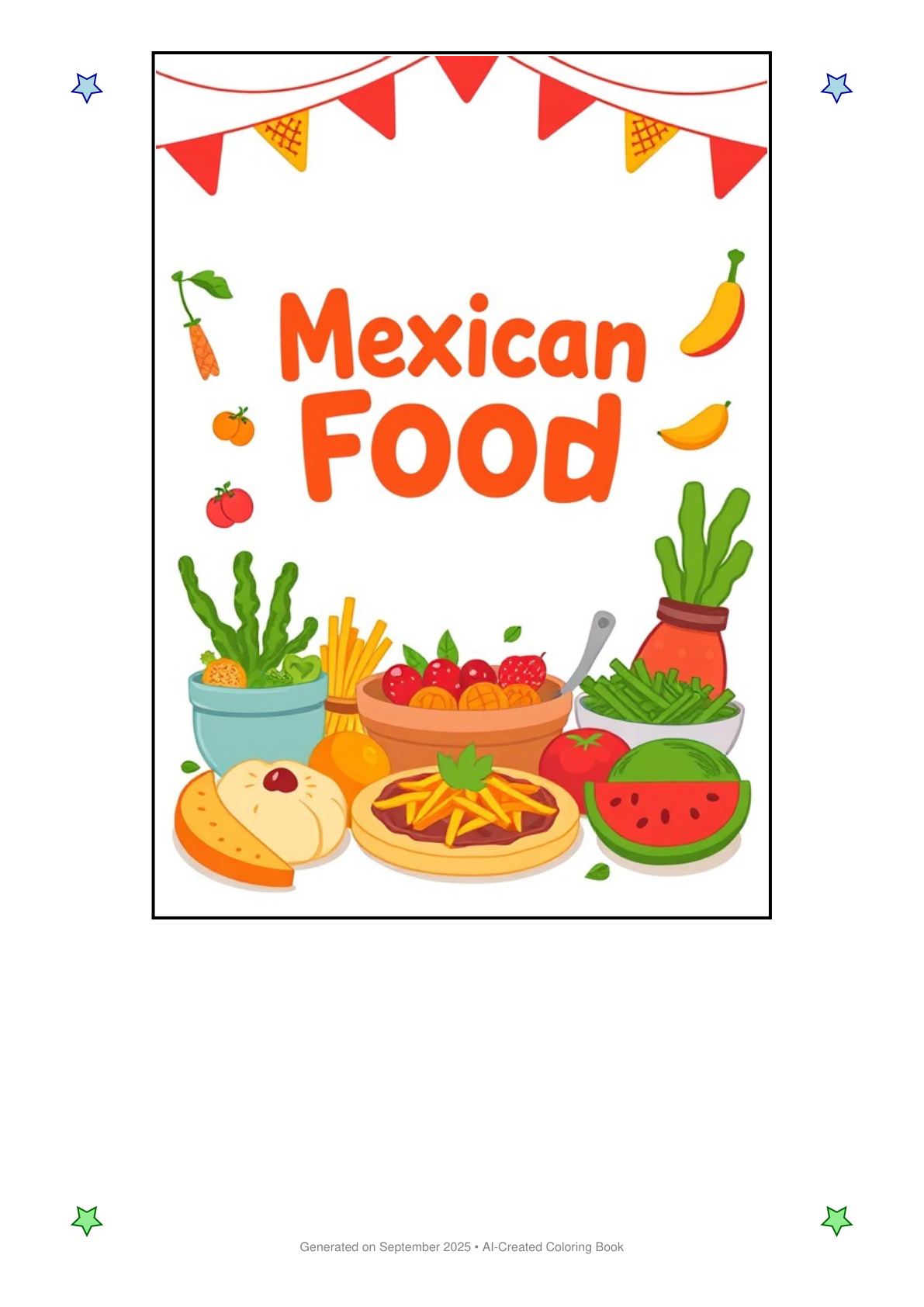 Mexican Food Coloring Book CEC105CD (12 Coloring Pages)