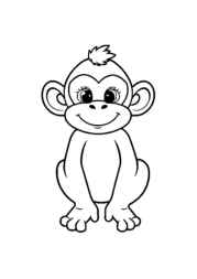 Monkeys and Apes Coloring Book 60A128B6 (12 Coloring Pages)