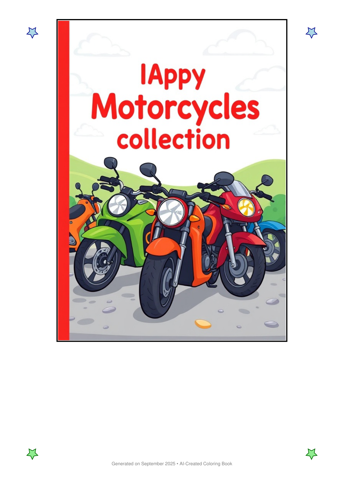 Motorcycles Coloring Book 12084569 (12 Coloring Pages)