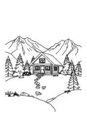 Mountain House Coloring Book 195A9285 (12 Coloring Pages)