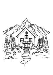 Mountain House Coloring Book 195A9285 (12 Coloring Pages)