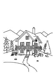 Mountain House Coloring Book 195A9285 (12 Coloring Pages)