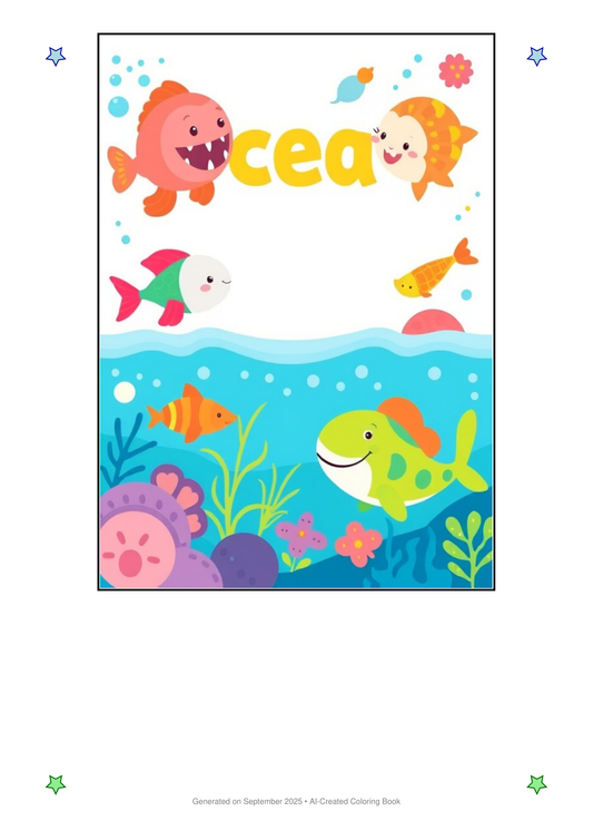 Ocean Animals Coloring Book 2830A077 (12 Coloring Pages)