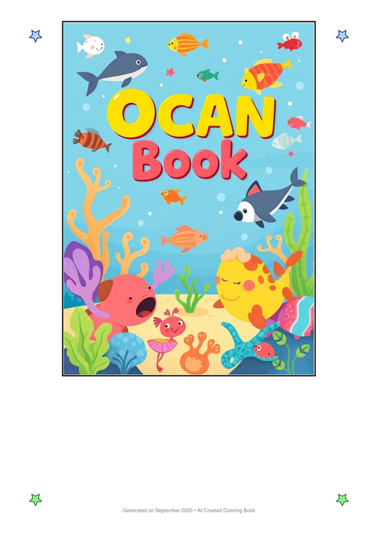 Ocean Animals Coloring Book 4C42FDFD (12 Coloring Pages)