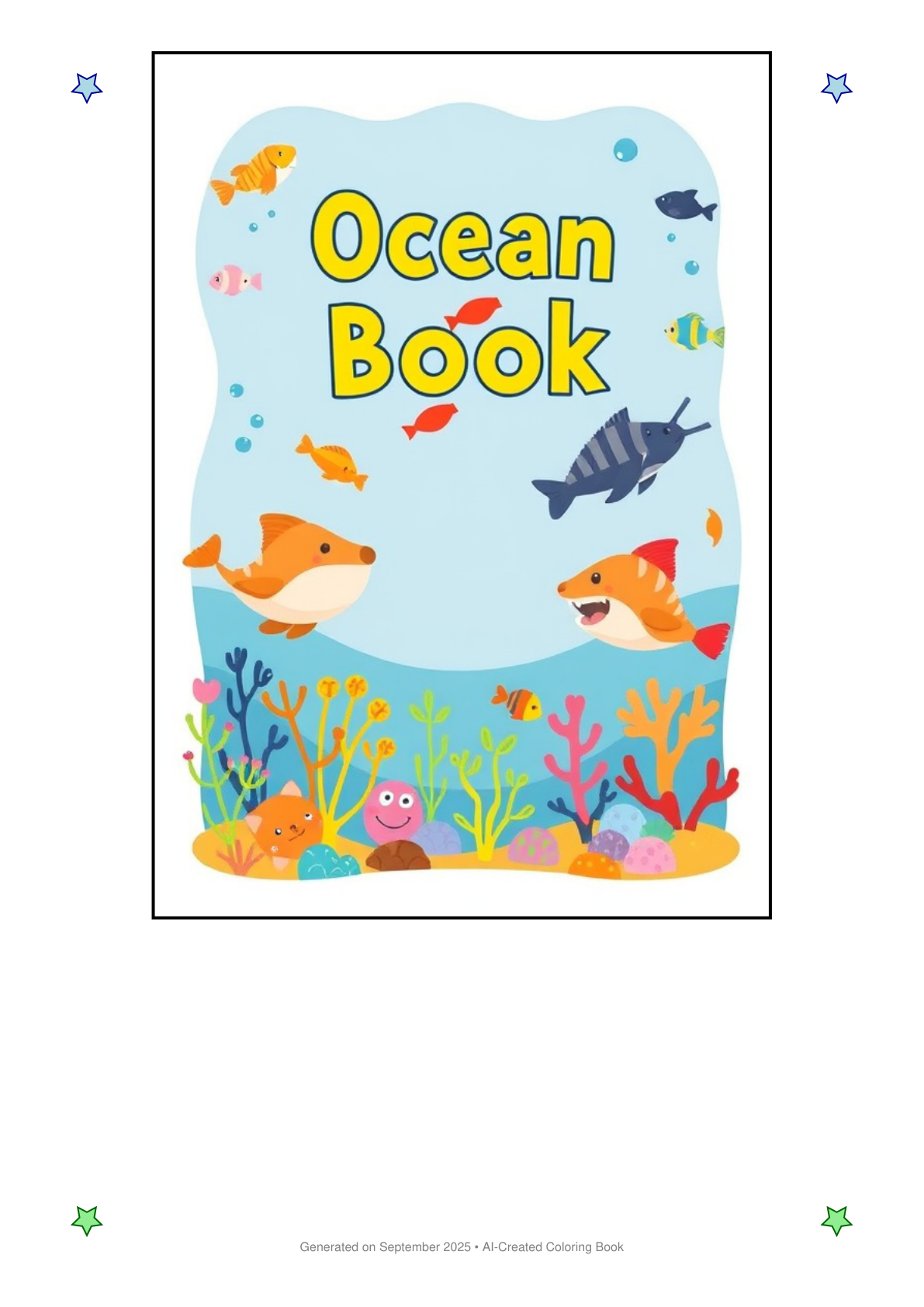 Ocean Animals Coloring Book 5A29D17E (12 Coloring Pages)