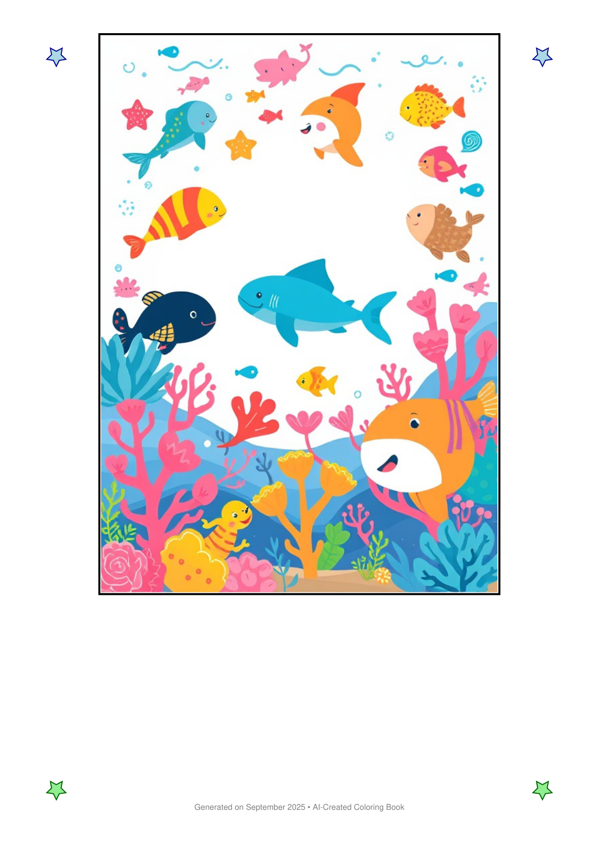 Ocean Animals Coloring Book DA0393A7 (12 Coloring Pages)