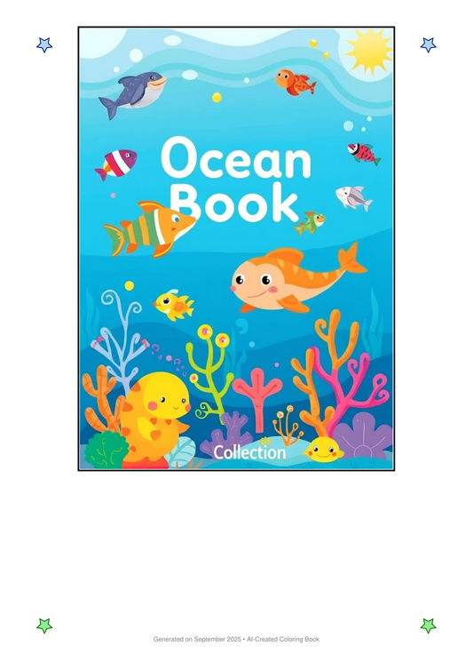 Ocean Animals Coloring Book F60FCFAE (12 Coloring Pages)