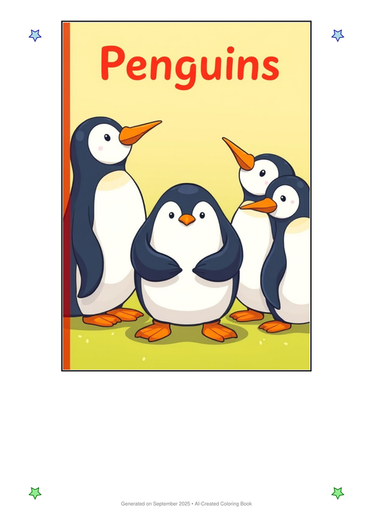 Penguins Coloring Book 57233273 (12 Coloring Pages)