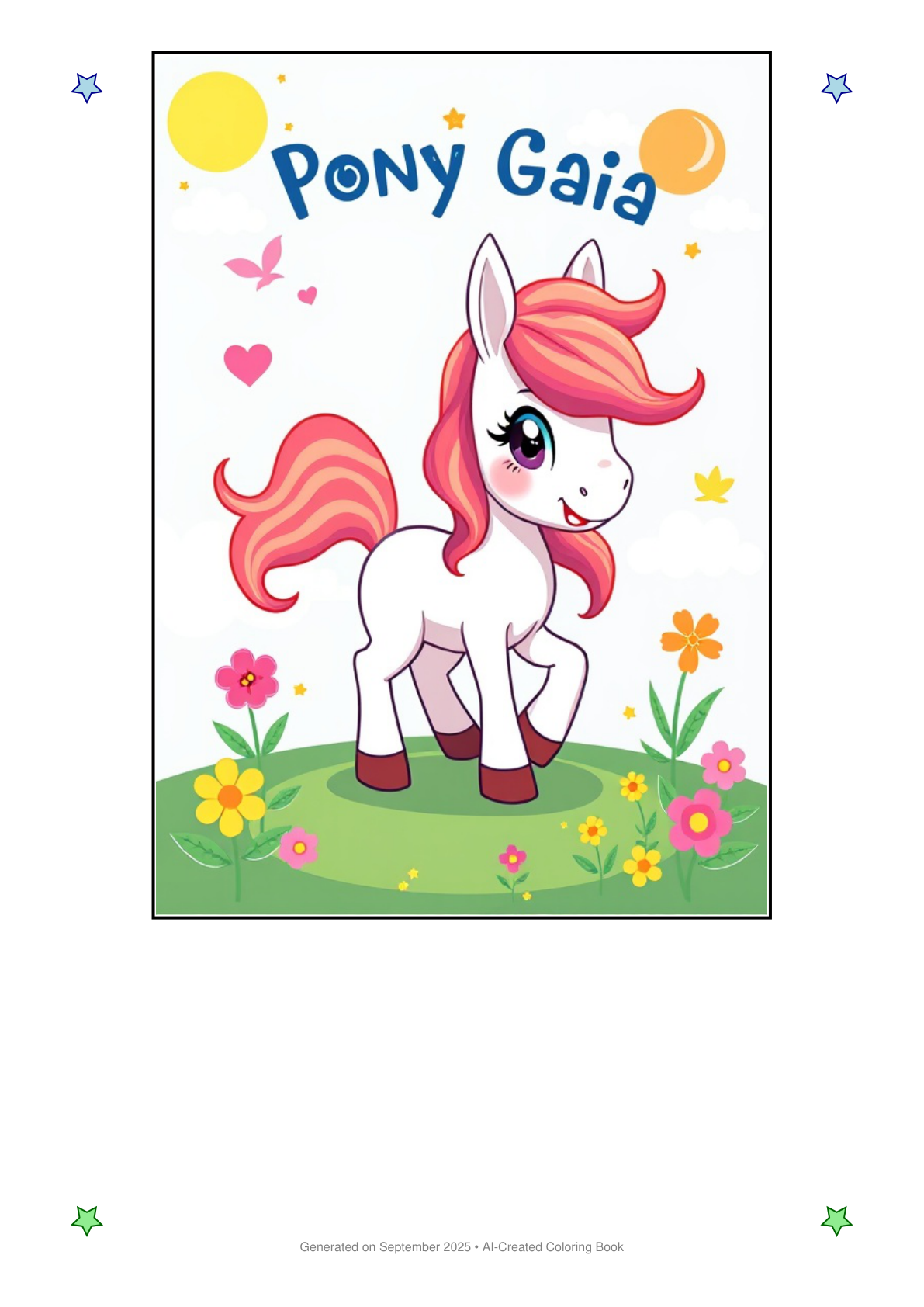 Pony Gaia Coloring Book BBE7A1CE (12 Coloring Pages)