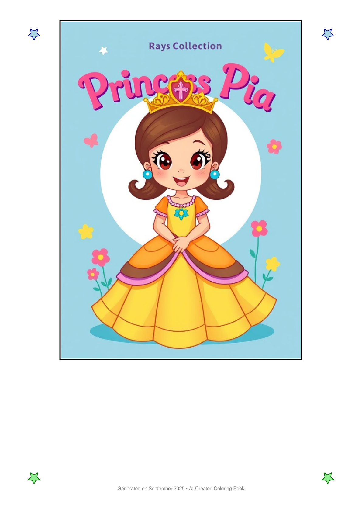 Princess Pia Coloring Book DCEA4479 (12 Coloring Pages)