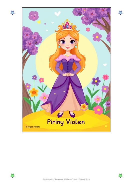 Princess Violet Coloring Book 4463A299 (12 Coloring Pages)