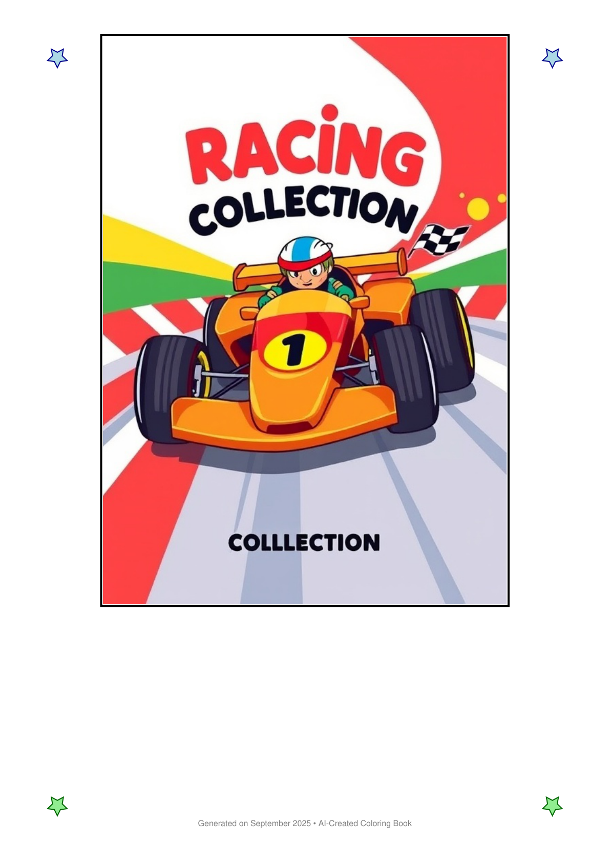 Racing Coloring Book 21417317 (12 Coloring Pages)