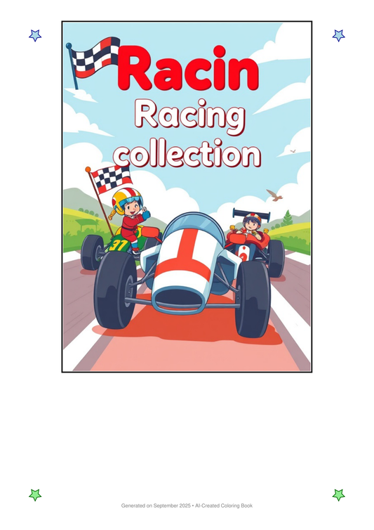 Racing Coloring Book 8E907BCC (12 Coloring Pages)