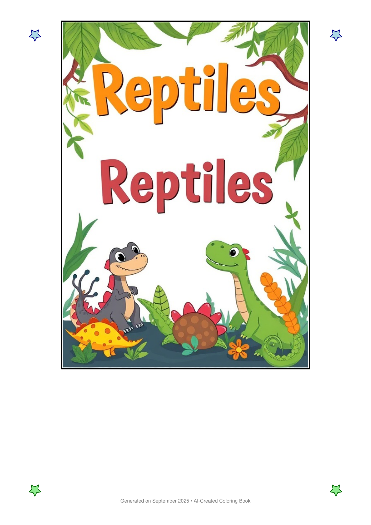 Reptiles Coloring Book 47143349 (12 Coloring Pages)