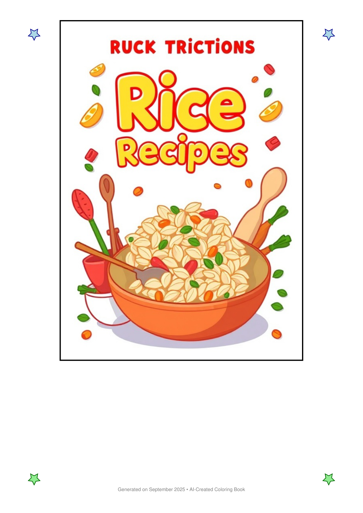 Rice Recipes Coloring Book 95AA5EBE (12 Coloring Pages)