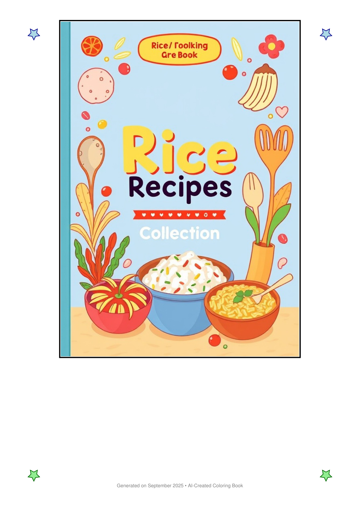 Rice Recipes Coloring Book C9DC1534 (12 Coloring Pages)