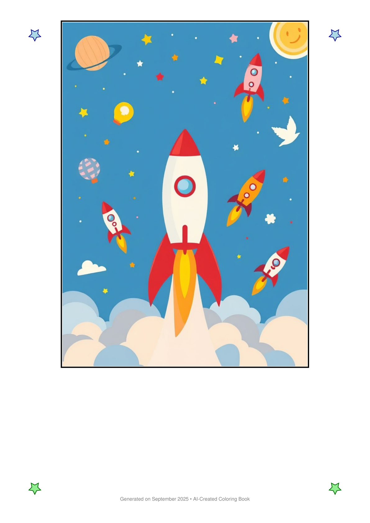 Rockets Coloring Book 1D1DD6D2 (12 Coloring Pages)