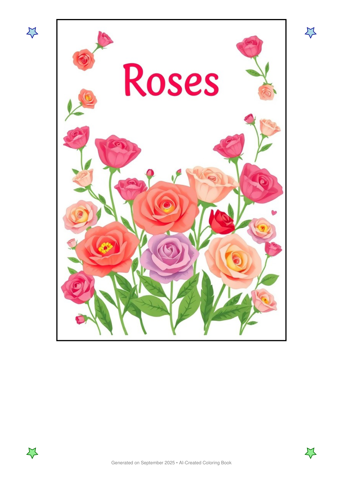 Roses Coloring Book 5B956BCD (12 Coloring Pages)