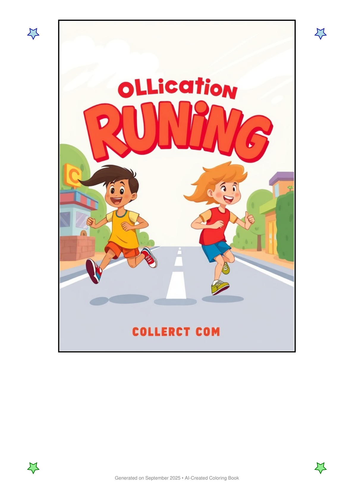 Running Coloring Book A3C14FE1 (12 Coloring Pages)