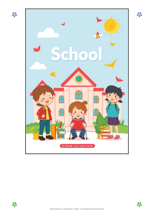 School Coloring Book AE903C4F (12 Coloring Pages)