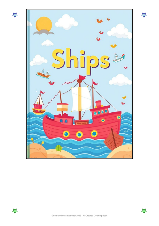 Ships Coloring Book 0D6AD96E (12 Coloring Pages)
