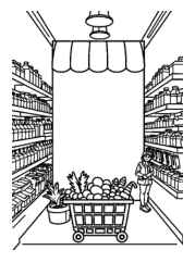 Shopping Coloring Book 9BE6EAD3 (12 Coloring Pages)