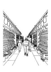 Shopping Coloring Book 9BE6EAD3 (12 Coloring Pages)