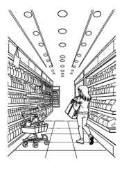 Shopping Coloring Book 9BE6EAD3 (12 Coloring Pages)
