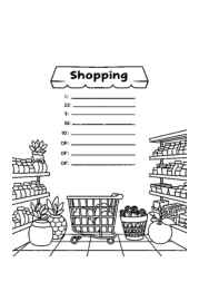 Shopping Coloring Book 9BE6EAD3 (12 Coloring Pages)