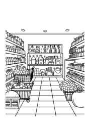 Shopping Coloring Book 9BE6EAD3 (12 Coloring Pages)