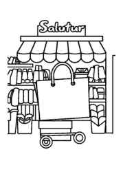 Shopping Coloring Book 9BE6EAD3 (12 Coloring Pages)