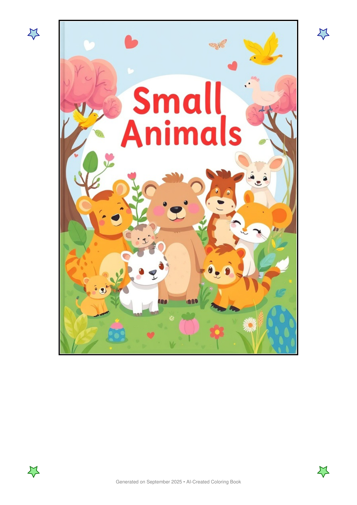 Small Animals Coloring Book A099AD5A (12 Coloring Pages)