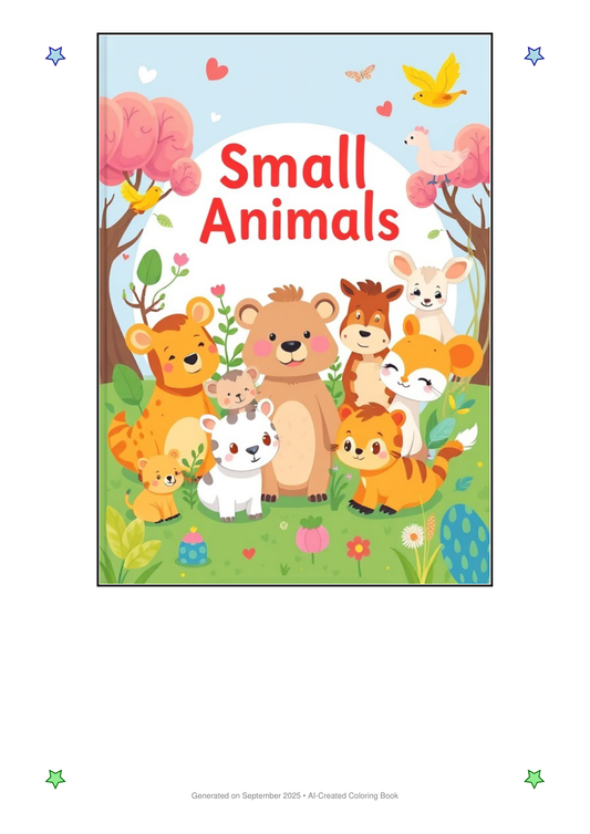 Small Animals Coloring Book A099AD5A (12 Coloring Pages)