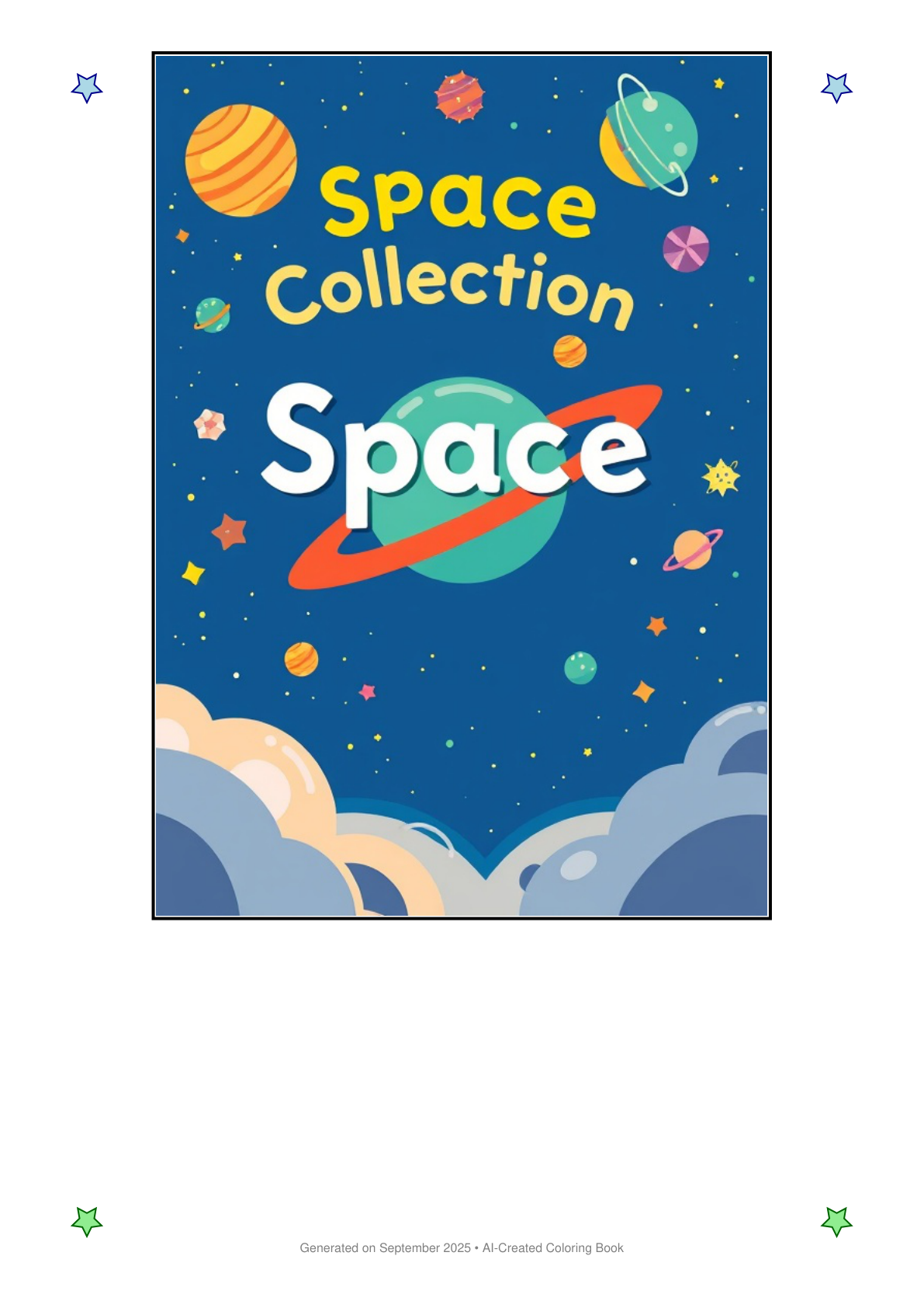 Space Coloring Book D86CB092 (12 Coloring Pages)