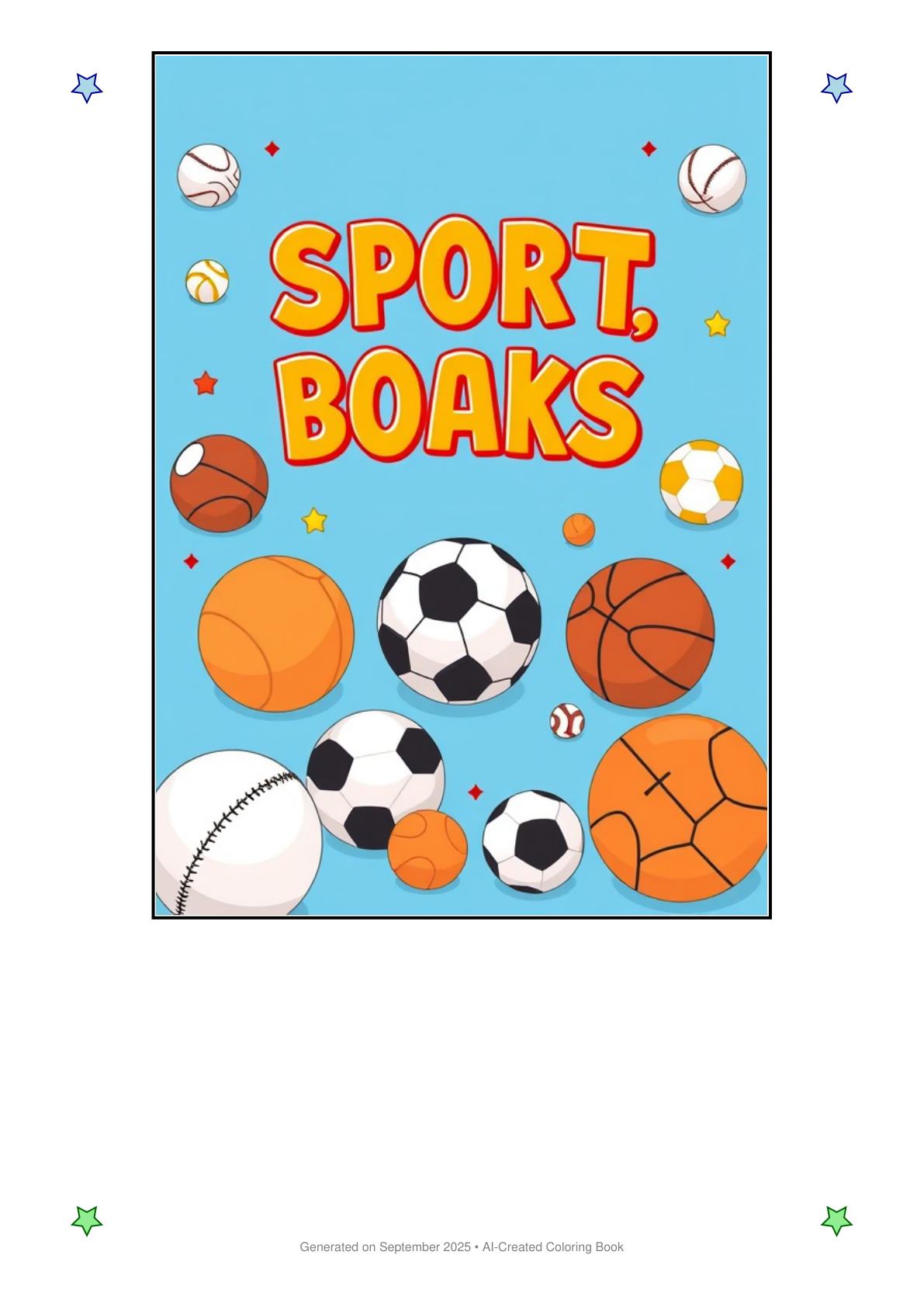 Sports Balls Coloring Book 087DB1CB (12 Coloring Pages)