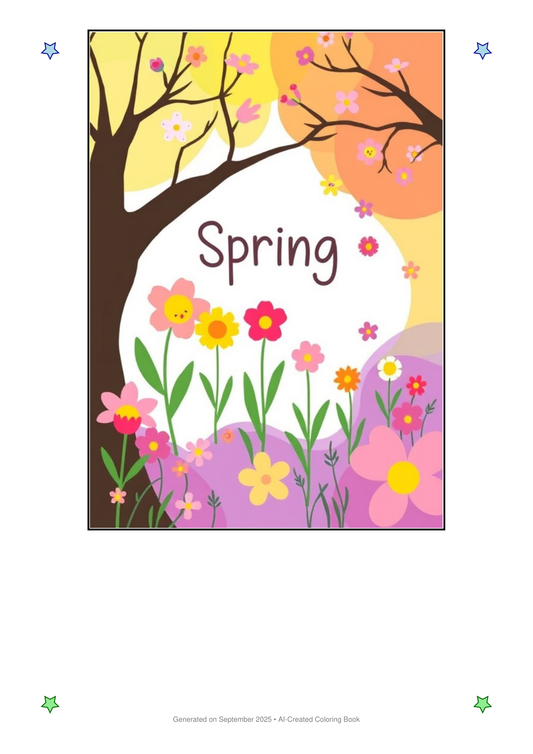 Spring Coloring Book F1AAE201 (12 Coloring Pages)