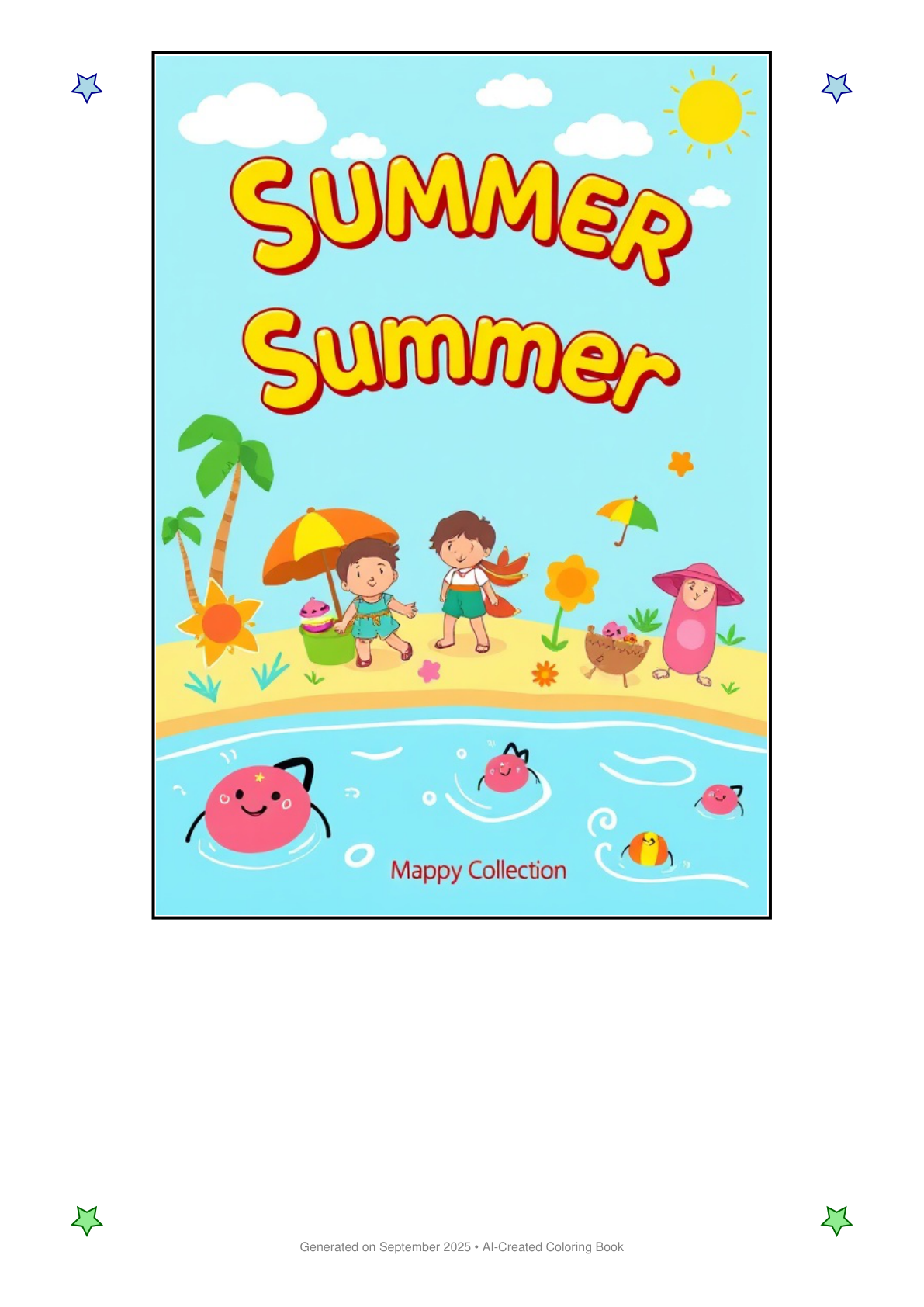 Summer Coloring Book 00E4508A (12 Coloring Pages)