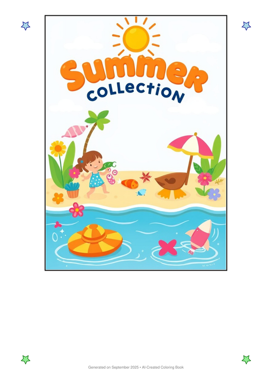 Summer Coloring Book 4D516110 (12 Coloring Pages)