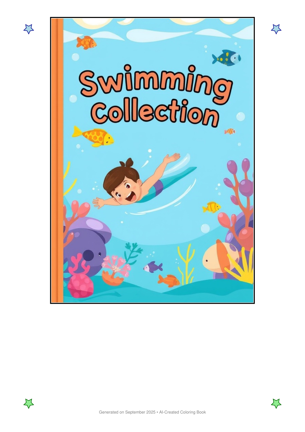 Swimming Coloring Book 776D16FB (12 Coloring Pages)