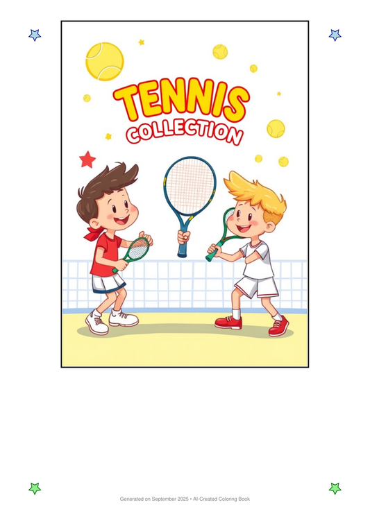Tennis Coloring Book 0E2055FC (12 Coloring Pages)