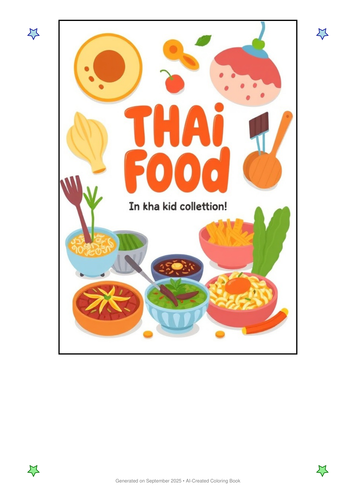 Thai Food Coloring Book 074AA4A4 (12 Coloring Pages)