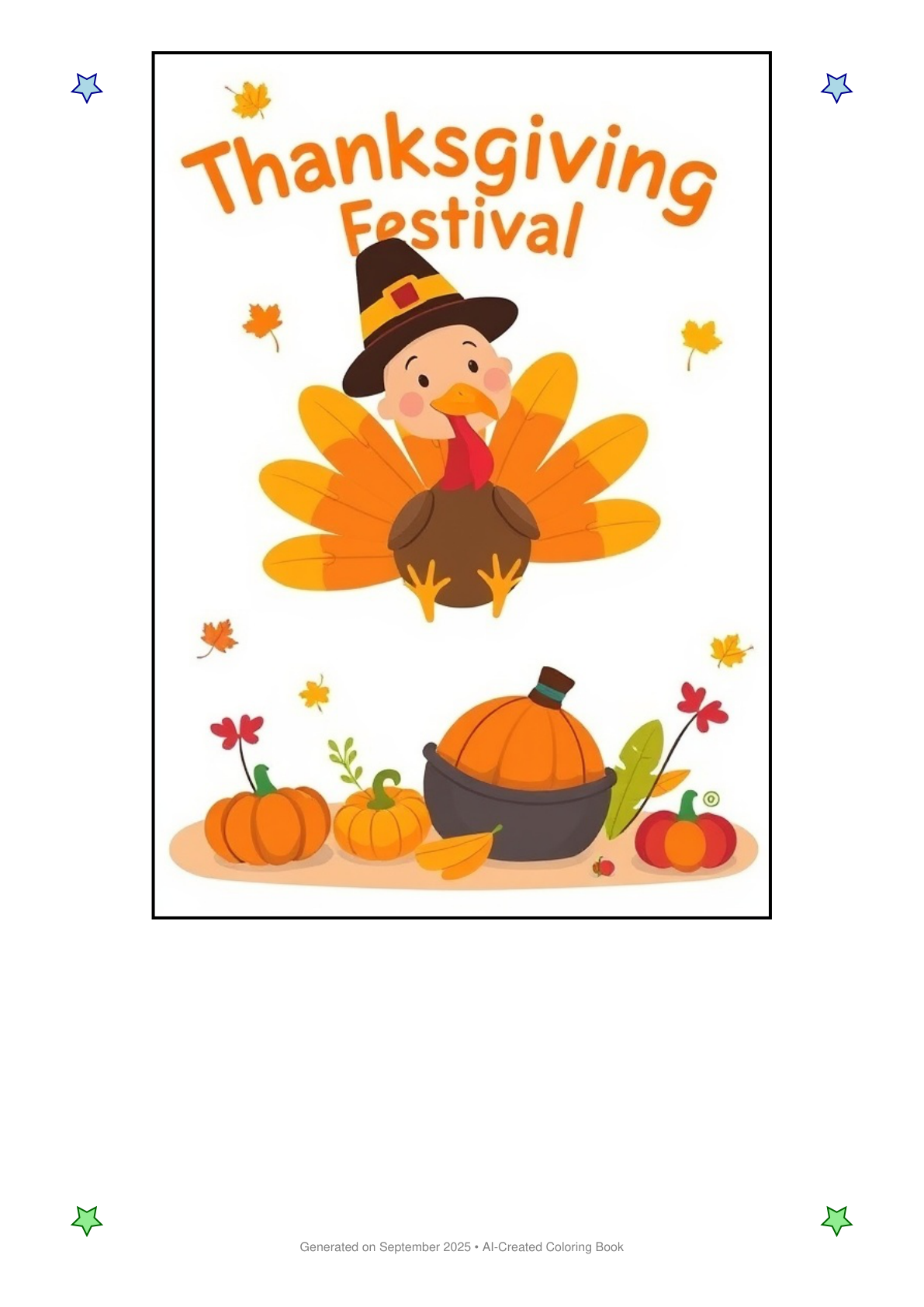 Thanksgiving Festival Coloring Book 12860A4A (12 Coloring Pages)